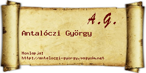 Antalóczi György névjegykártya