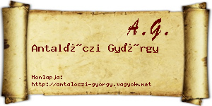 Antalóczi György névjegykártya